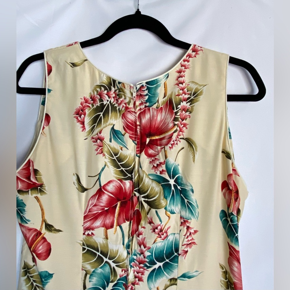 YOUNG HAWAII Sears Cream Tropical Maxi Dress with Red & Teal Floral Print - Picture 8 of 16